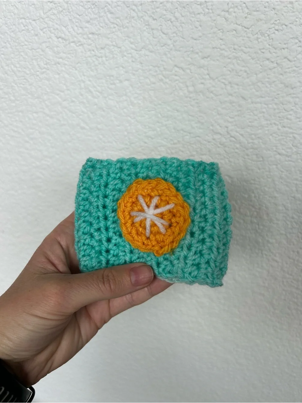 Crochet coffee cozy